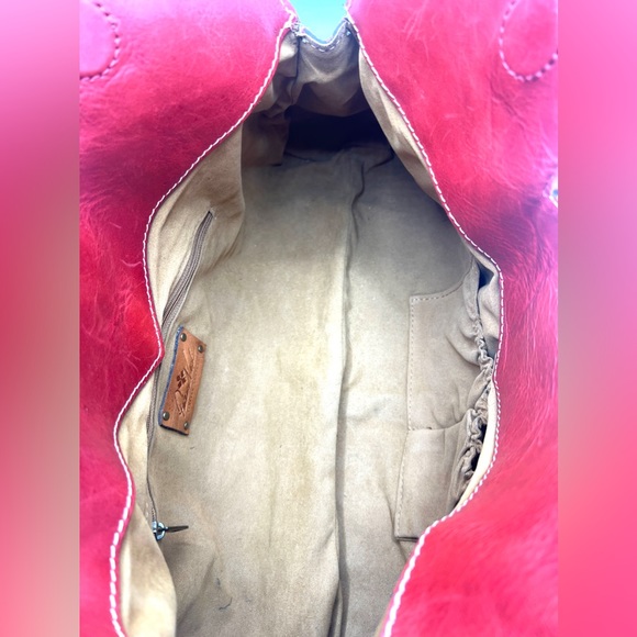 EUC Patricia Nash Red Lione Satchel Handbag 18"(W) x 10"(H) x 7"(D) - Picture 8 of 10